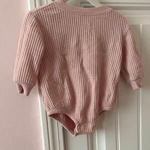 Old Navy Pink Waffle Knit Baby Outfit